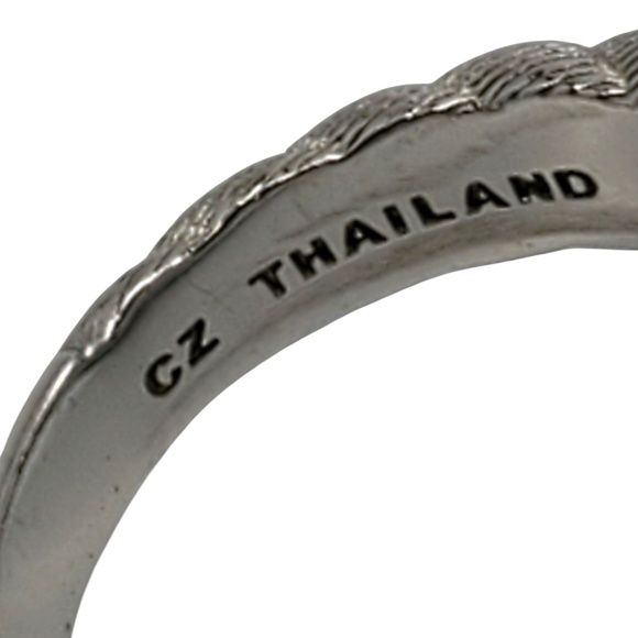 Judith Ripka Sterling Silver and Gold Tone CZ Pave Heart Ring Size 7 #21041 - Picture 7 of 10